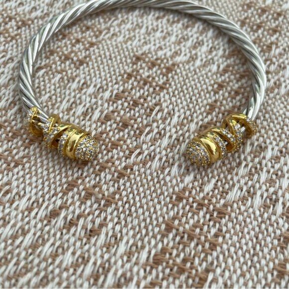 David Yurman Gold and Silver Diamond Bracelet - Picture 6 of 6